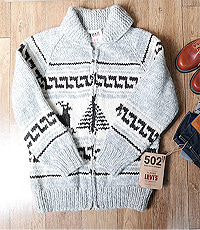 캐나다 헨드메이드 양모100% 인디언 코위찬  스웨터(cowichan sweater)