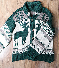 캐나다 헨드메이드 양모100% 인디언 코위찬  스웨터(cowichan sweater) 105사이즈! 굿 컨디션!