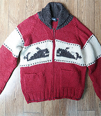 일본판 FIRST DOWN 울100% 코위찬 스타일 스웨터! 100~105사이즈!