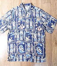 일본판 디즈니 미키마우스 하와이안 알로하 셔츠! L사이즈! 새제품입니다.