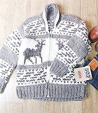 캐나다 핸드메이드 양모100% 인디언 코위찬  스웨터 cowichan sweater