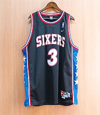 미국판 90&#039;s NIKE NBA Philadelphia 76ers ALLEN IVERSON 90년대 나이키 앨런 아이버슨 빈티지 저지~!XL사이즈~!