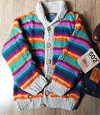 KANATA  카나타  캐나다 헨드메이드 양모100% 인디언 코위챤 스웨터(cowichan sweater) 우먼프리사이즈!