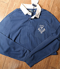 일본판 폴로 랄프로렌 빈티지 컨셉의  긴팔 럭비셔츠!!  105사이즈!! 새제품!!