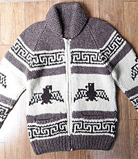 +캐나다 헨드메이드 양모100% 인디언 코위챤 스웨터(cowichan sweater)