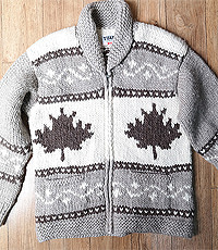 캐나다 헨드메이드 양모100% 인디언 코위챤 스웨터(cowichan sweater)105사이즈!!