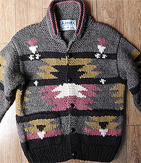 KANATA 캐나다 헨드메이드 양모100% 인디언 코위챤 스웨터(cowichan sweater)  100~105사이즈!