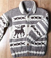 KANATA 캐나다 헨드메이드 양모100% 인디언 코위챤 스웨터(cowichan sweater)  95사이즈!!