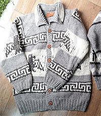 매물귀한 오버사이즈--캐나다 헨드메이드 양모100% 인디언 코위챤 스웨터(cowichan sweater)