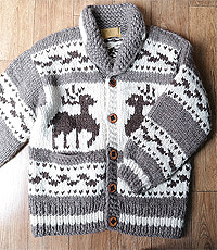 캐나다 헨드메이드 양모100% 인디언 코위챤 스웨터(cowichan sweater)100~105사이즈!