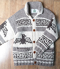 캐나다 헨드메이드 양모100% 인디언 코위챤 스웨터(cowichan sweater)  