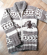 캐나다 헨드메이드 양모100% 인디언 코위챤 스웨터(cowichan sweater) 우먼프리사이즈!