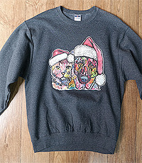 미국판 크리스마스 양이..댕댕이 프린팅 스웨트 셔츠! 프리사이즈!