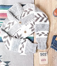 캐나다 핸드메이드 양모100% 인디언 코위챤 스웨터 cowichan sweater~! 우먼 44사이즈~!