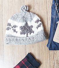 핸드메이드 양모100% 인디언 코위챤 스웨터 모자
