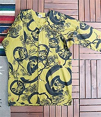일본판 80~90S  NIIHAMA SONAMI 코튼 100% 달마도 7~8부 소매 셔츠 95~100사이즈.
