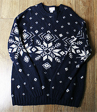 일본판  j crew 제이크루 핸드메이드 울100% 노르딕 스웨터!!  프리사이즈!!