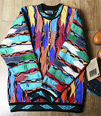 호주산  coogi sweater 쿠지 입체 스웨터!!  오버핏!! 앞뒤 색상이 완전 다른 유니크한 아이템!!