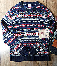 일본판 유나이티드 에로우  울100% 노르딕 스웨터!!  L사이즈!!