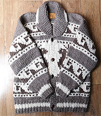 캐나다 헨드메이드 양모100% 인디언 코위챤 스웨터(cowichan sweater) 105사이즈!