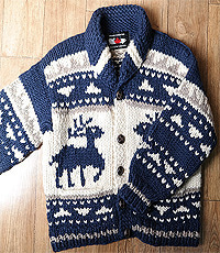 캐나다 헨드메이드 양모100% 인디언 코위챤 스웨터(cowichan sweater)