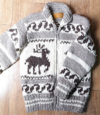 캐나다 헨드메이드 양모100% 인디언 코위챤 스웨터(cowichan sweater)174이하 M사이즈!