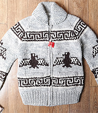 캐나다 헨드메이드 양모100% 인디언 코위챤 스웨터(cowichan sweater) 우먼M사이즈!! 새제품!!