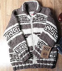 +캐나다 헨드메이드 양모100% 인디언 코위챤 스웨터(cowichan sweater)