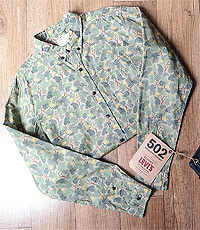 일본판 plus one  코튼100% 나뭇잎 카모 셔츠! L사이즈!