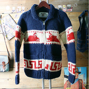 KANATA 카나타 캐나다 헨드메이드 양모100% 인디언 코위찬 스웨터cowichan sweater