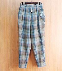 일본판 90S ROI elegance 하이웨스트 울100% 빈티지 체크 트위드팬츠~! 우먼 프리사이즈~! 새제품입니다.