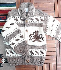캐나다 핸드메이드 양모100% 인디언 코위찬  스웨터 cowichan sweater~! 100~105 사이즈~! 최상 컨디션~!