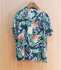 일본판 DIXIE SPORTS 레이온100% 하와이안 알로하 셔츠 우먼 m사이즈 새제품