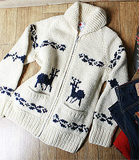 캐나다 헨드메이드 양모100% 인디언 코위챤 스웨터(cowichan sweater) 95사이즈~! 우먼프리!