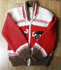 캐나다 헨드메이드 양모100% 인디언 코위챤 스웨터(cowichan sweater)!! 굿 컨디션!!