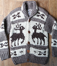 캐나다 헨드메이드 양모100% 인디언 코위챤 스웨터(cowichan sweater) 