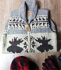 빔스플러스 x CANADIAN SWEATER COMPANY 캐나다 헨드메이드 양모100% 인디언 코위챤 스웨터(cowichan sweater)
