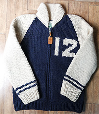 캐나다 헨드메이드 양모100% 인디언 코위찬  스웨터(cowichan sweater) M사이즈!!