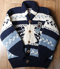 캐나다 헨드메이드 양모100% 인디언 코위찬  스웨터(cowichan sweater)  100~105!! 새제품!!