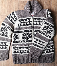 캐나다 헨드메이드 양모100% 인디언 코위챤 스웨터(cowichan sweater)  M사이즈!!